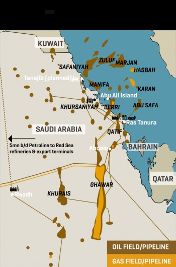 oil field map of arabia